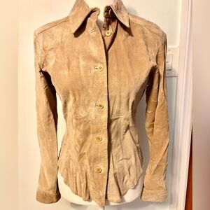 Genuine Suede Button Down Top